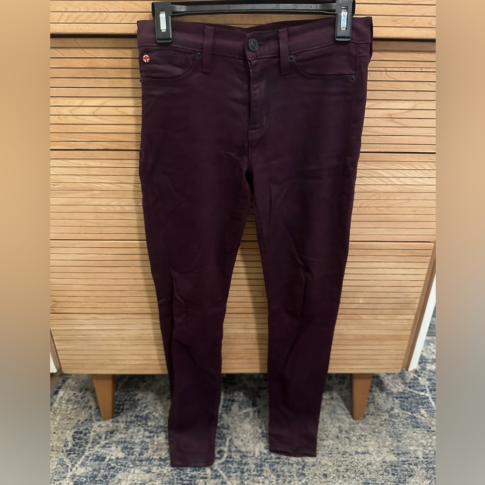 Hudson maroon/burgundy skinny jeans Nico mid rise 26